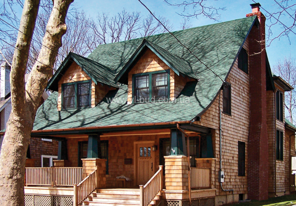 Битумная черепица Gaf Timberline HD Golden Hunter Green (Хантер Грин)