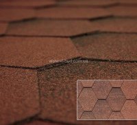 Битумная черепица Kerabit K+ (СБС модифицированная) Цвет красный микс. Тройка.