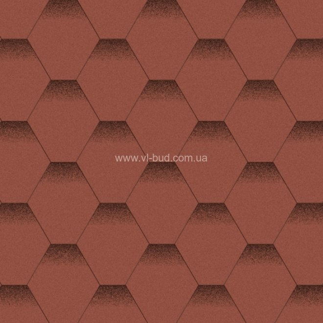 Битумная черепица Акваизол мозаика красный мак (красный + чёрная тень)